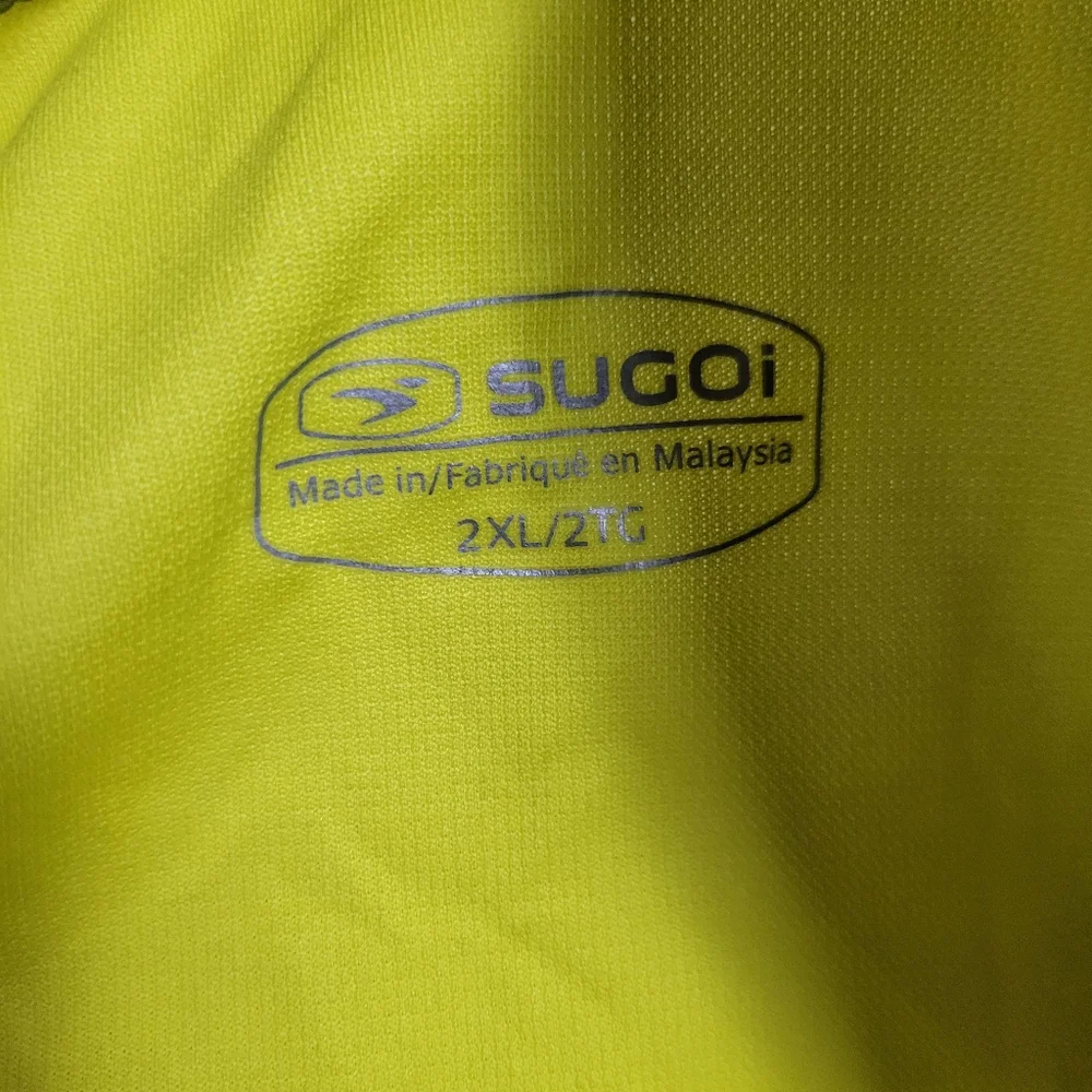 NWT Sugoi Hans Green Yellow Cycling Jersey Men's Athletic Shirt Size 2XL